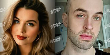 Beautiful woman with blonde hair and blue eyes, professional makeup, smiling confidently, perfect for beauty and fashion articles.