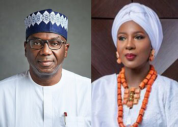 Distinguished Nigerian man wearing traditional attire and glasses, cross-section profile, formal setting, emblematic of Nigerian leadership and culture.