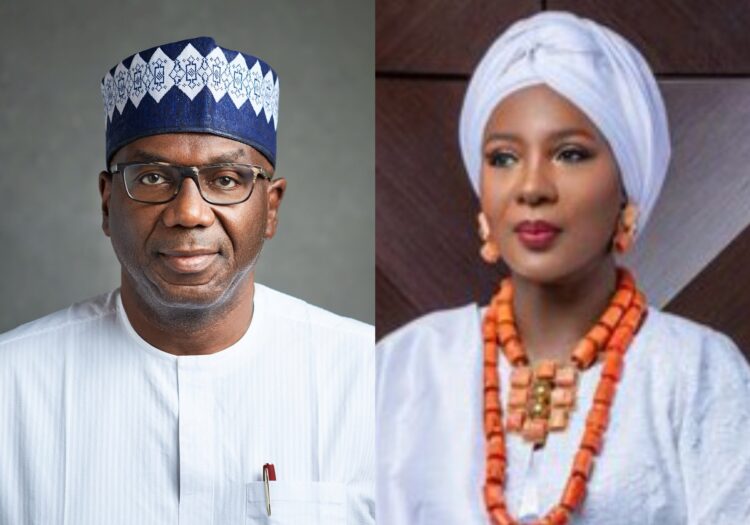 Distinguished Nigerian man wearing traditional attire and glasses, cross-section profile, formal setting, emblematic of Nigerian leadership and culture.