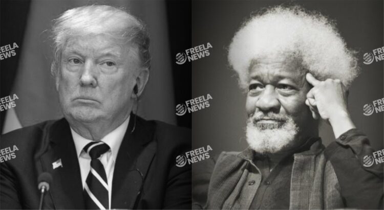 Donald Trump and Wendell Pierce in a black and white photo, showcasing a contrast of political figure and cultural icon, perfect for news and current affairs features on Freelanews.