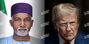 Indian diplomat and politician in traditional attire; former President of Nigeria, Muhammadu Buhari, in formal political setting.