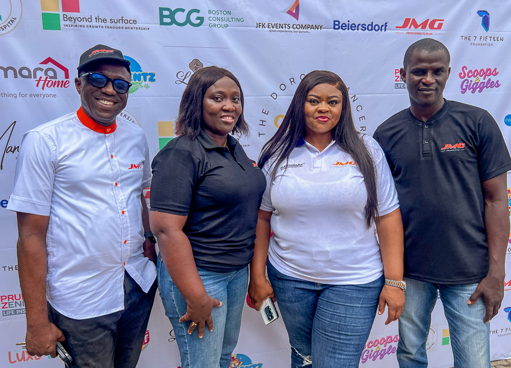 JMG Staff From L R ONYEMOBI Chijioke Business Development Manager FANIRAN Oluwatomi – Head of Marketing CHIKA Chinyere Sales Executive OLADIMEJI Adesanya Business Development Manager