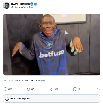 Screenshot 2026 01 06 at 10 11 45 DAMI FOREIGN🥶 on X @TiwaSavage https t.co dAH7iknySm X