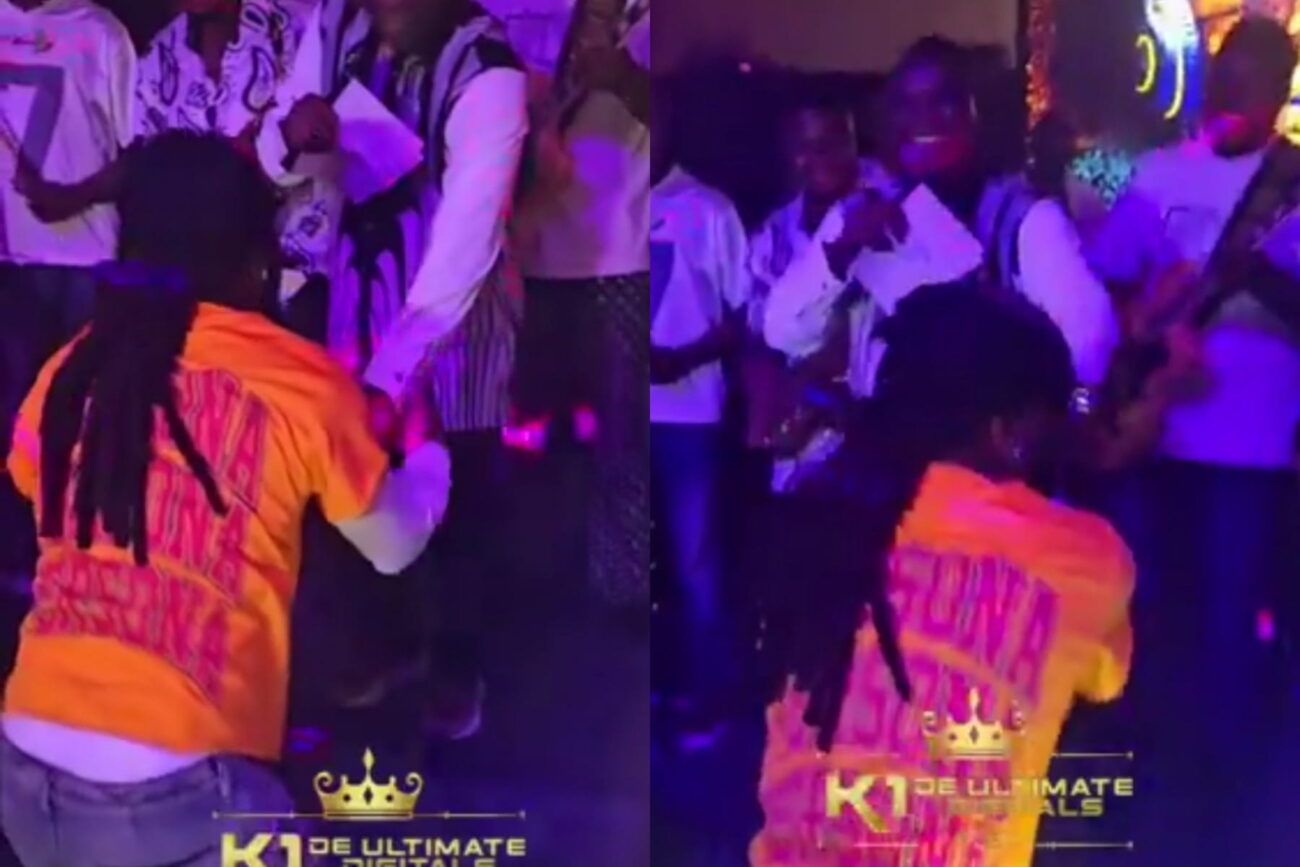 K1 honors Burna Boy while performing at a restaurant in Lagos Kemi Filani blog 1300x867 1