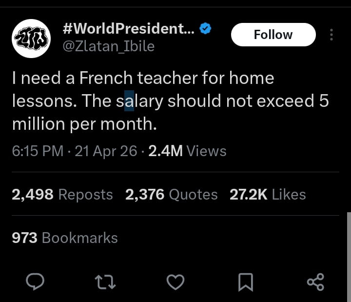 I need a French teacher for home lessons Zlatan Ibile Kemi Filani blog