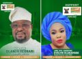 Hon. Femi Olaniyi "Ferrari" and Rtn. Amb. Aderiyike Olu-Kayode, SDP governorship candidates for Lagos State.