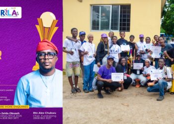 Members of PE Victor Ojelabi’s Watch celebrating their awards and achievements at the Rotary District 9112 RYLA 2026 closing ceremony in Apapa, Lagos.