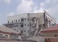 partially collapsed building